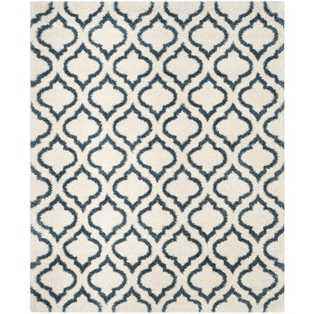 Safavieh Sgh-Hudson Shag Power Loomed Large Rectangle Rug; Ivory & Slate Blue - 9 x 12 ft. SGH284T-9